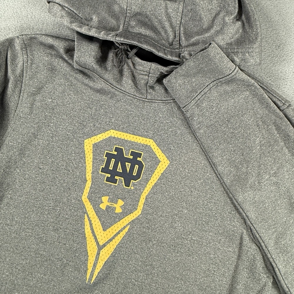 Under Armour Notre Dame Fighting Irish NCAA Lacrosse Hoodie SMALL Gray Lax *